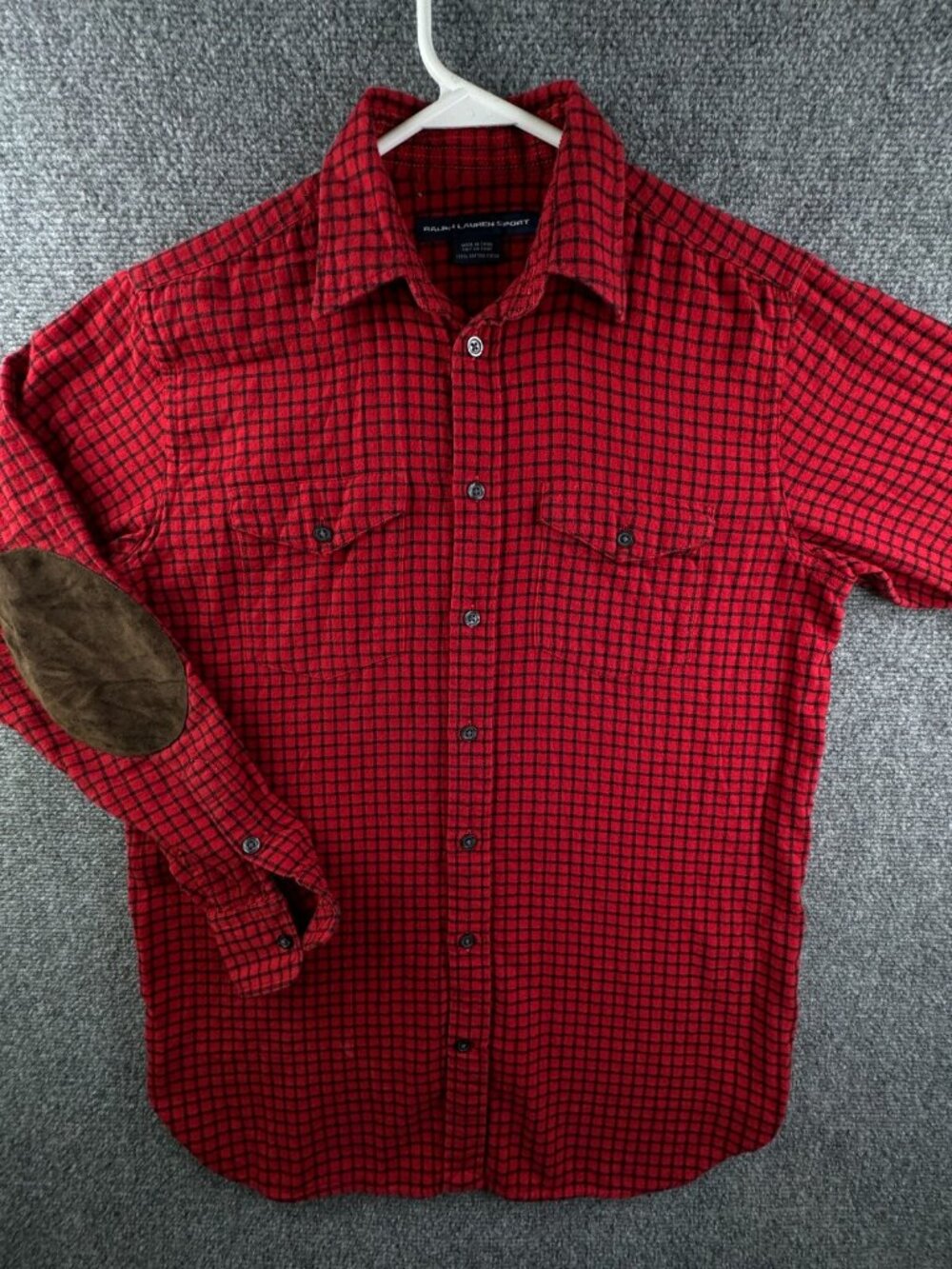 Ralph Lauren Sport Red Black Check Flannel Women Size 6 Soft Button Up Shirt